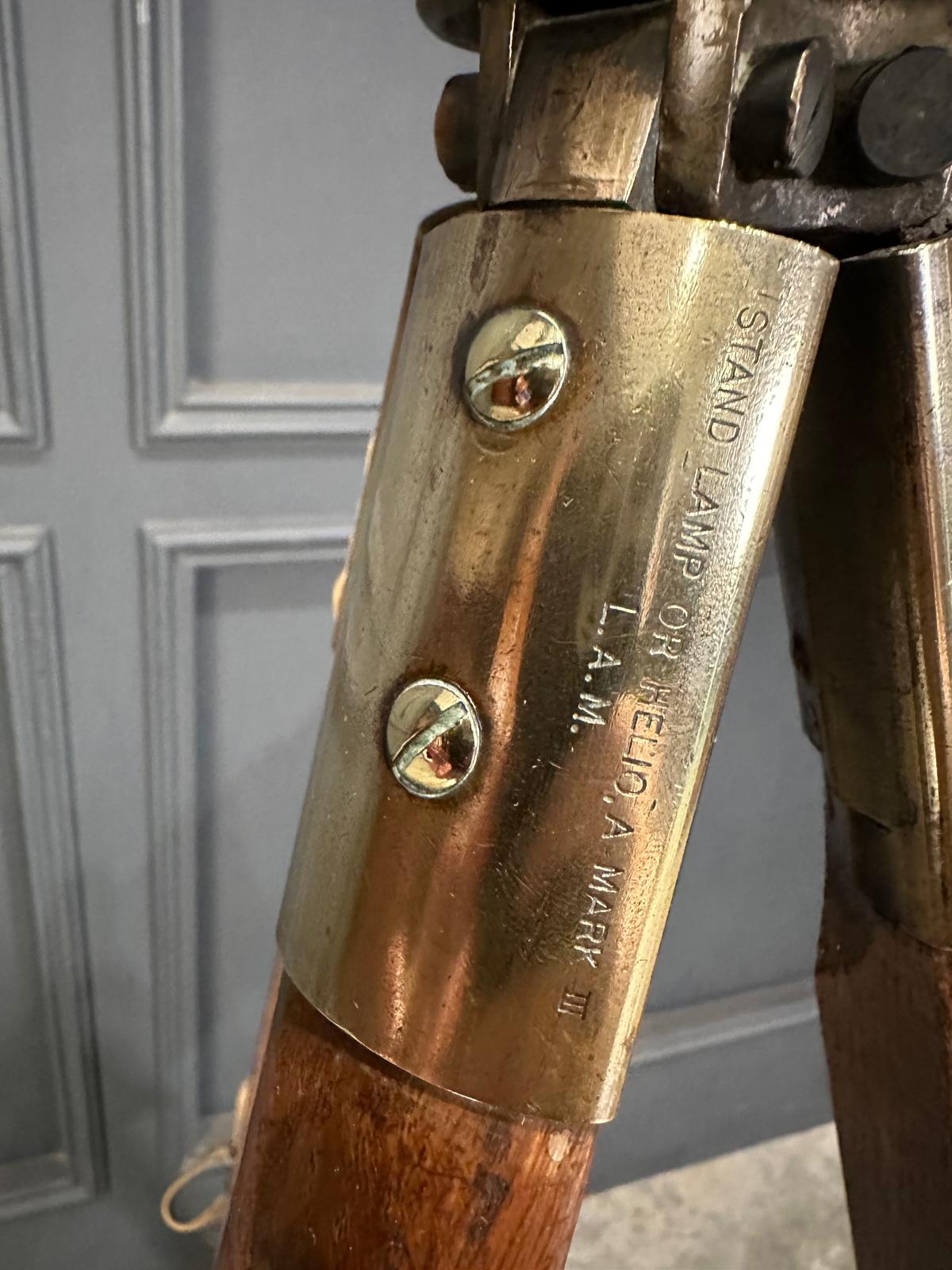 Brass Surveyors Level On Oak Tripod Stand