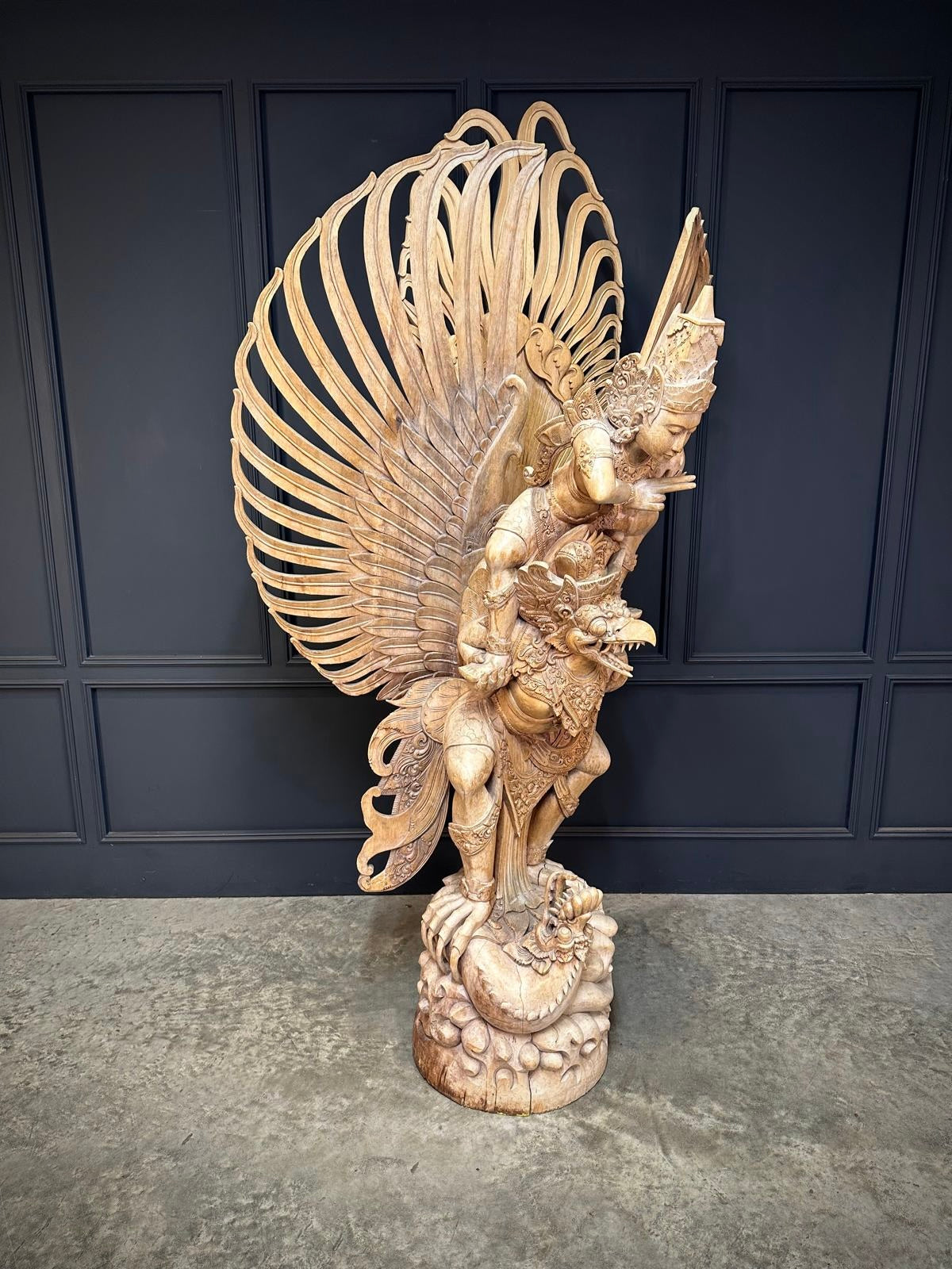 Large Indonesian Carved Garuda Sculpture