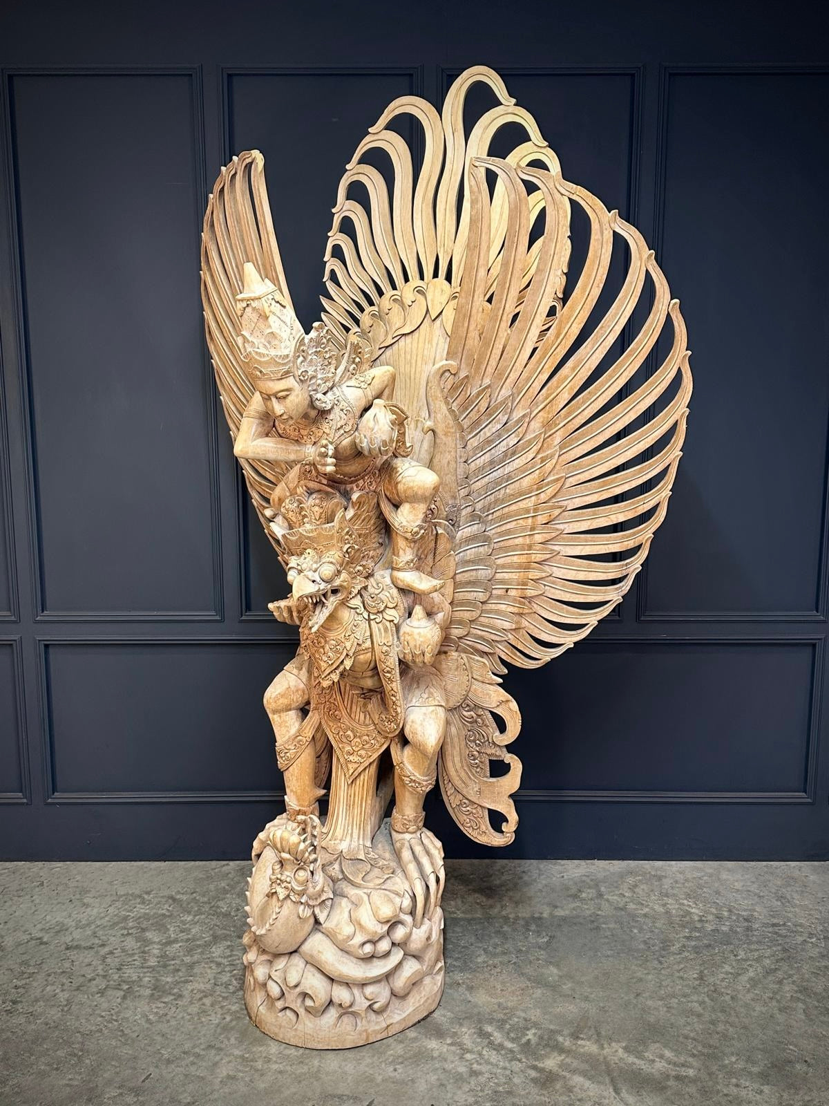 Large Indonesian Carved Garuda Sculpture