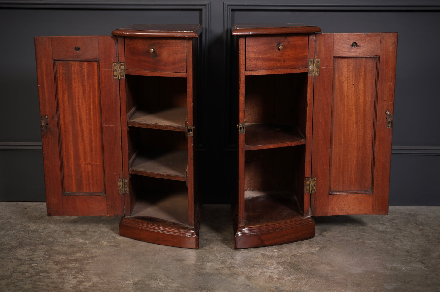 Pair Of Regency Mahogany Pedestal Cabinets