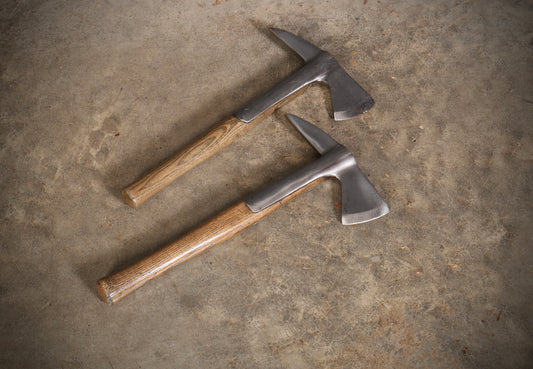 Pair of Elm Handled Auxiliary Fire Service Fireman's Axes