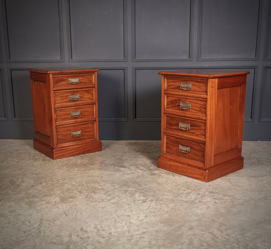 Pair of Large Victorian Mahogany Bedside Chests
