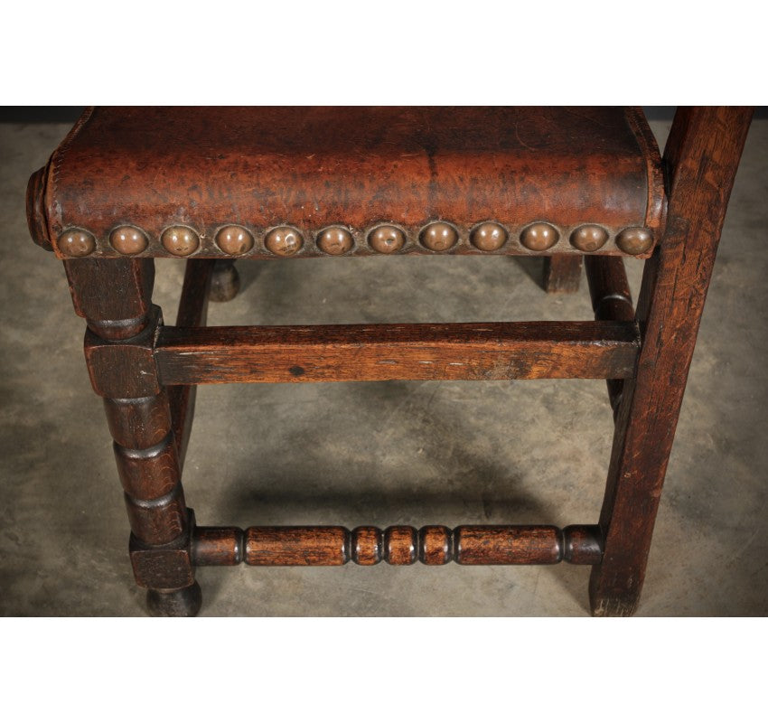 Pair of Oak & Leather Chairs