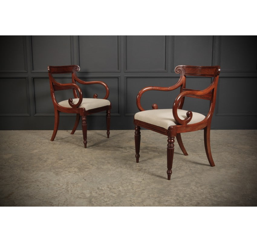 Pair of Regency Mahogany Armchairs