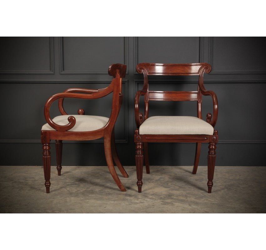 Pair of Regency Mahogany Armchairs