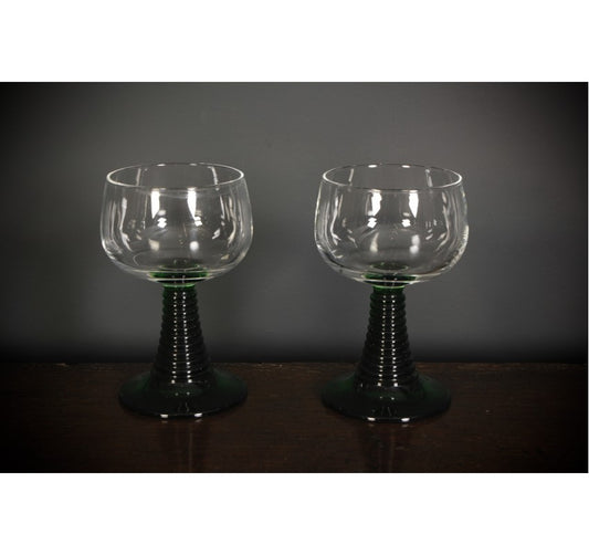 Pair of Vintage Roemer Wine Glasses by Luminarc