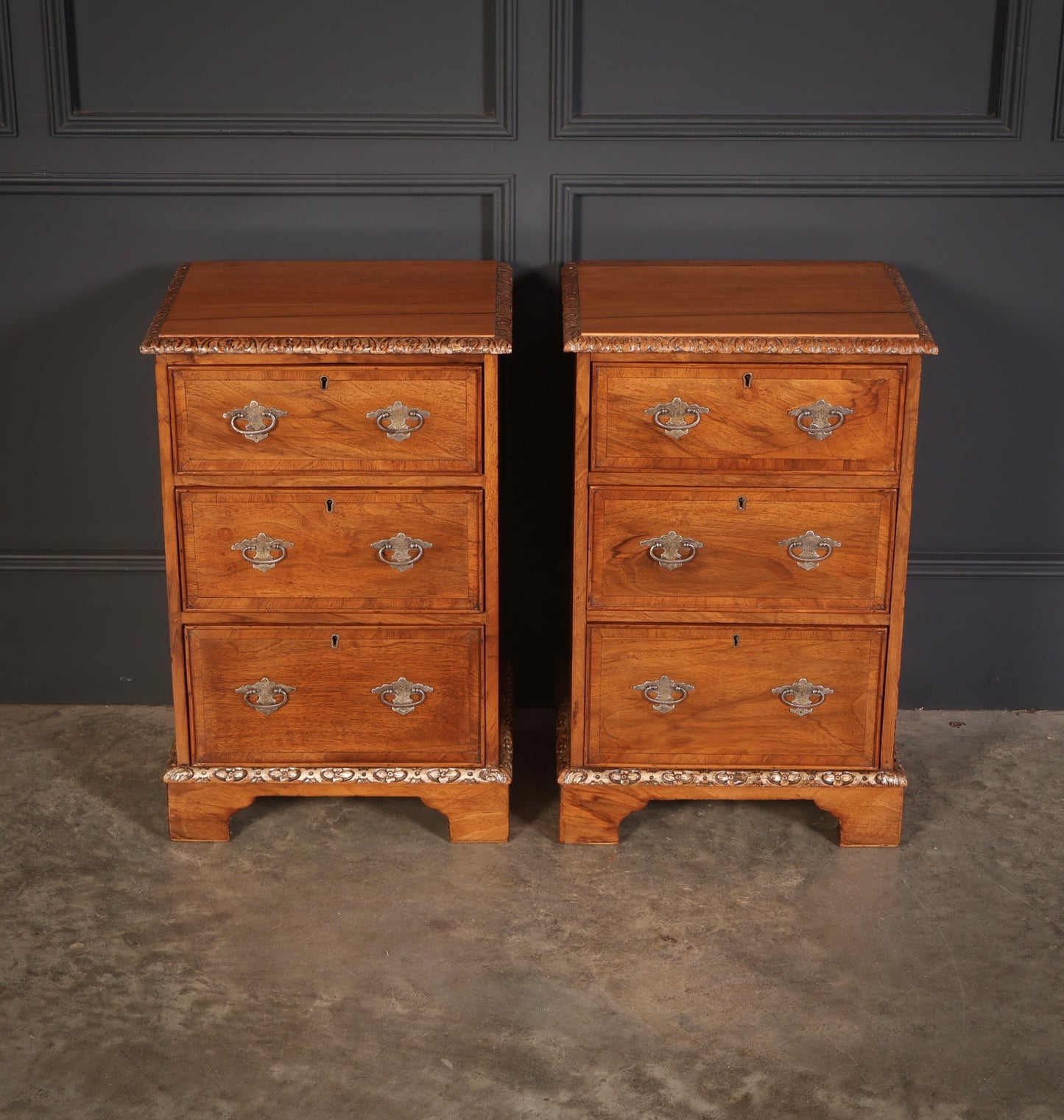 Pair of Walnut Bedside Chests
