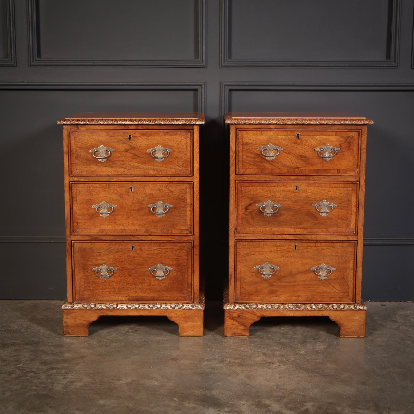 Pair of Walnut Bedside Chests