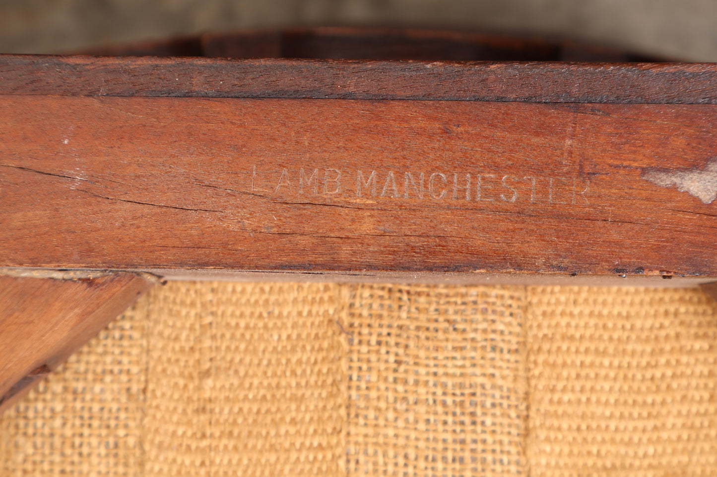 Pair of Walnut & Leather Library Desk Chairs by 'Lamb Manchester'