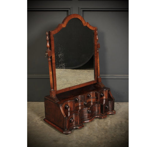 Queen Anne Style Mahogany Dressing Mirror