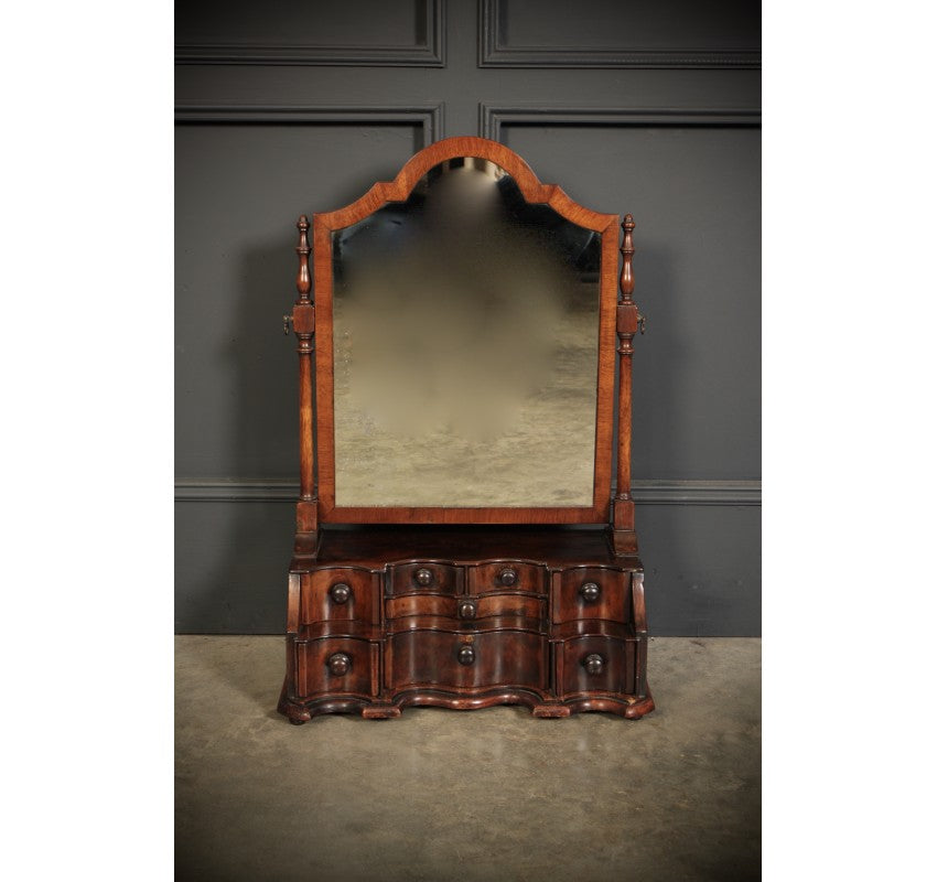 Queen Anne Style Mahogany Dressing Mirror