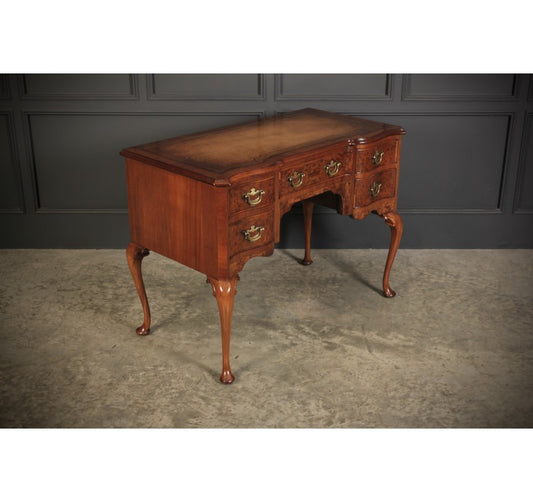 Queen Anne Style Serpentine Walnut Desk