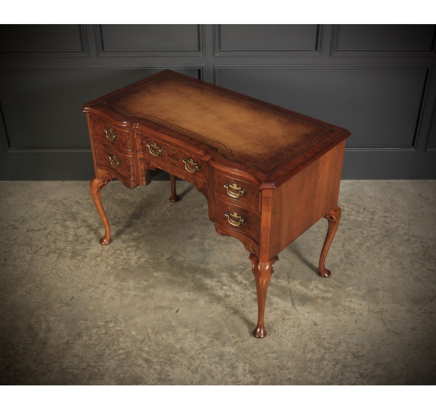 Queen Anne Style Serpentine Walnut Desk