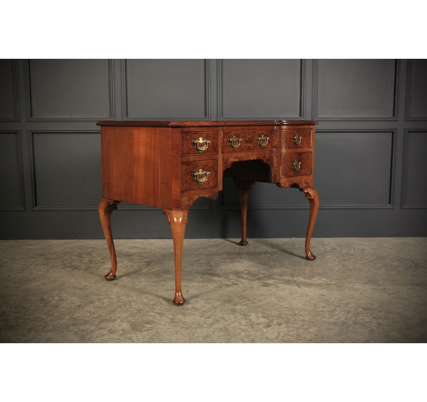 Queen Anne Style Serpentine Walnut Desk