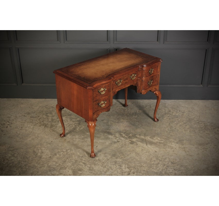 Queen Anne Style Serpentine Walnut Desk