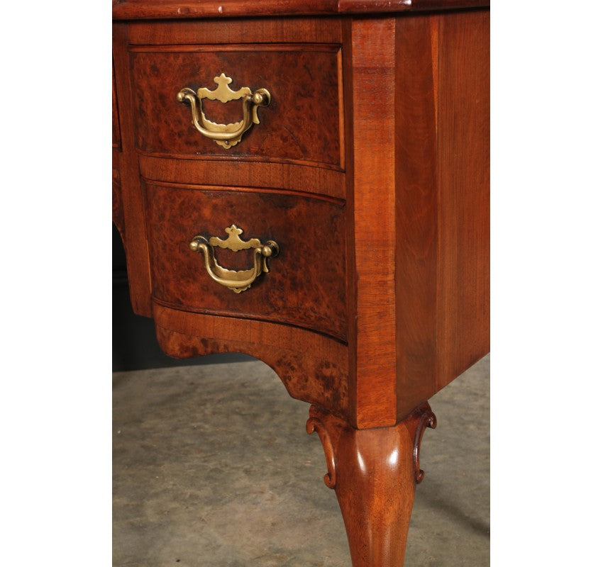 Queen Anne Style Serpentine Walnut Desk