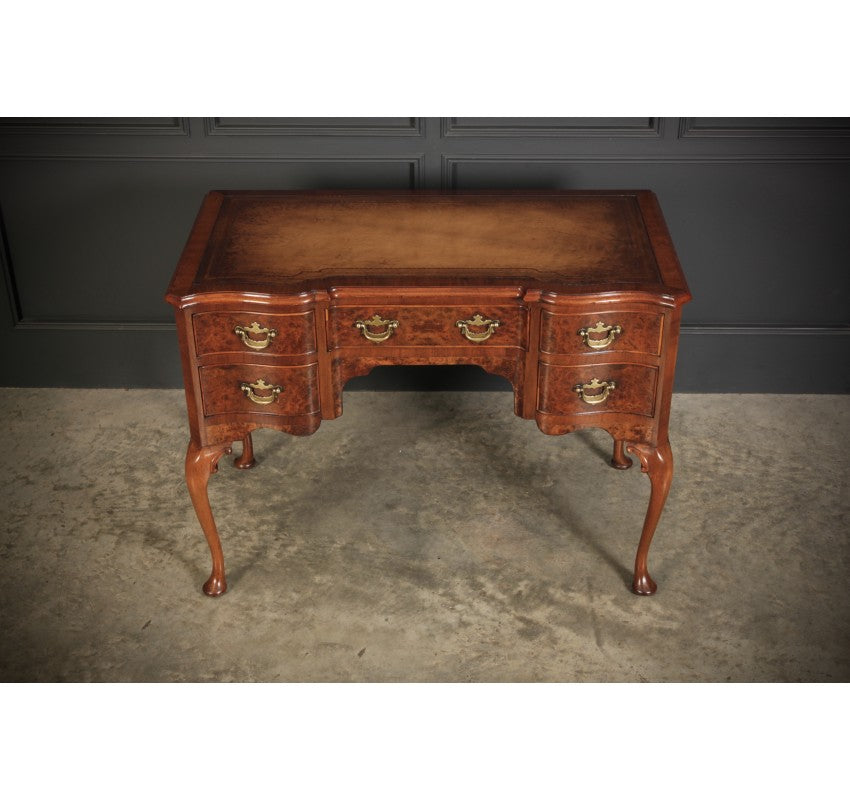 Queen Anne Style Serpentine Walnut Desk