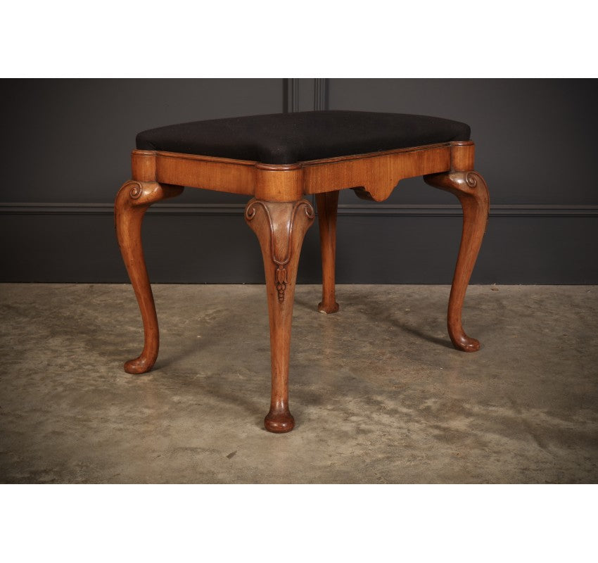 Queen Anne Style Walnut Dressing Stool