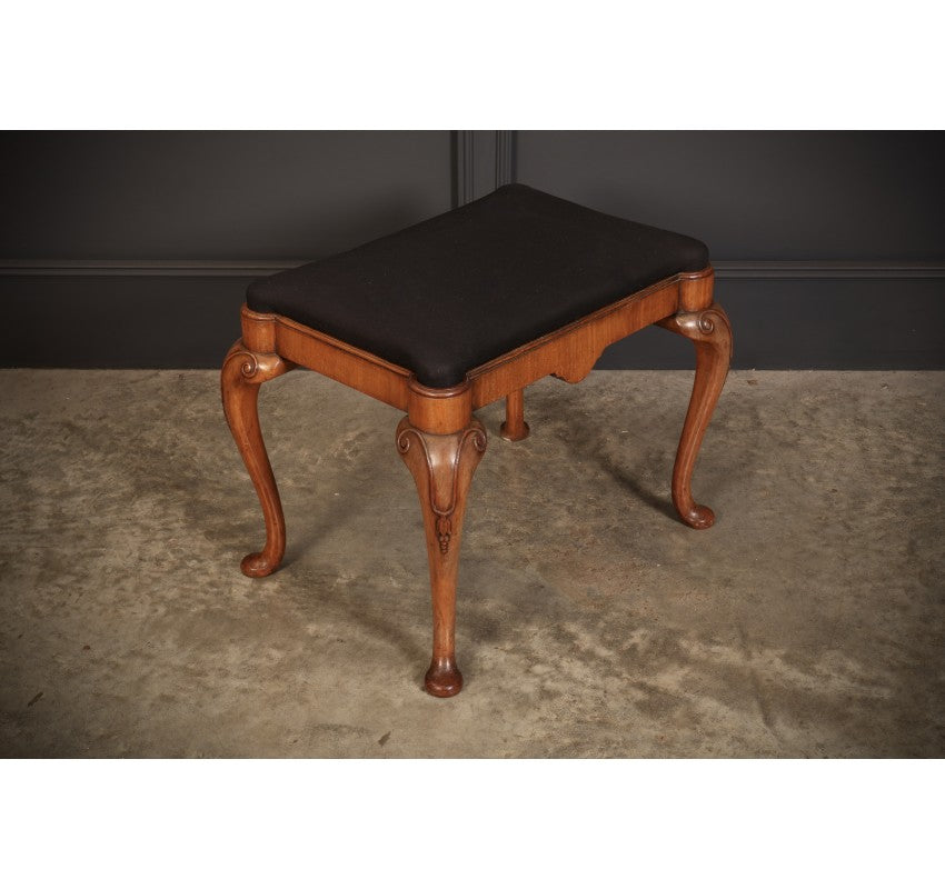 Queen Anne Style Walnut Dressing Stool