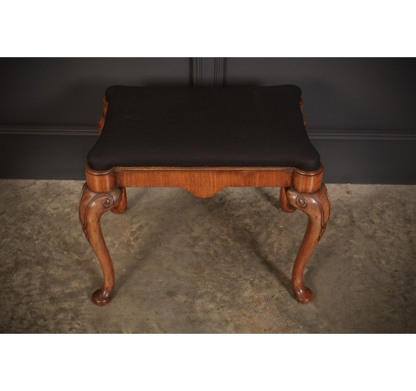 Queen Anne Style Walnut Dressing Stool