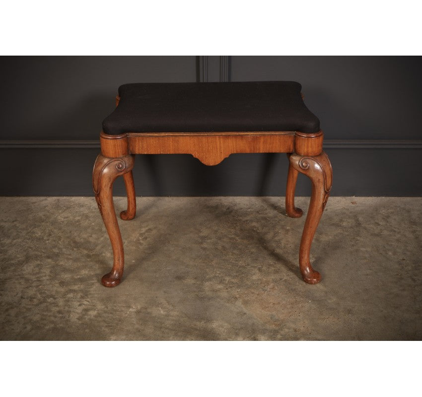 Queen Anne Style Walnut Dressing Stool