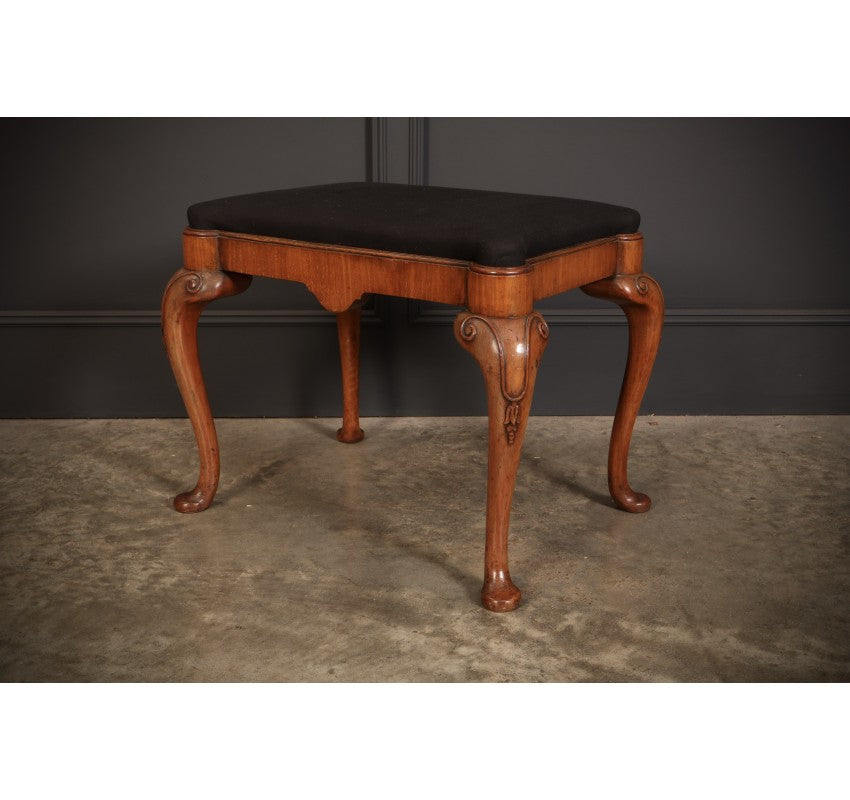 Queen Anne Style Walnut Dressing Stool