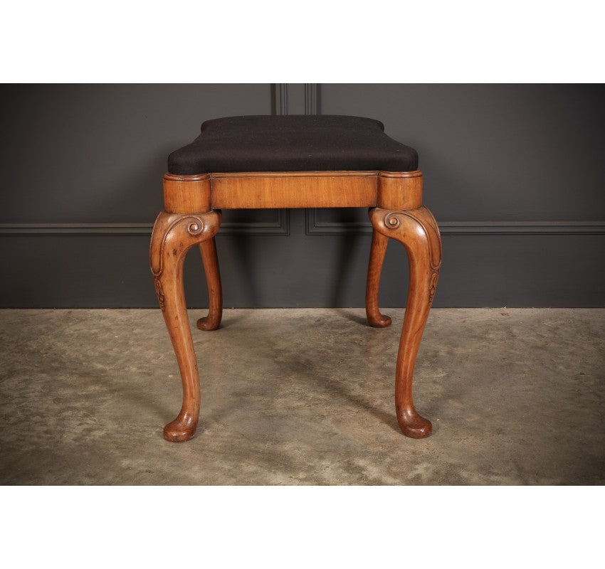 Queen Anne Style Walnut Dressing Stool