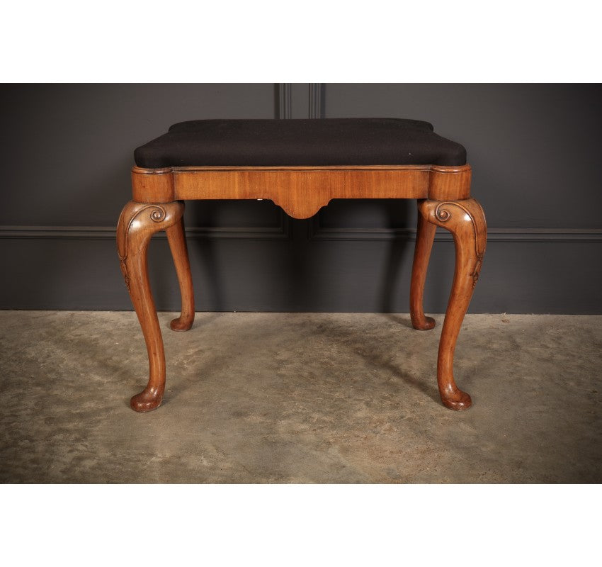 Queen Anne Style Walnut Dressing Stool