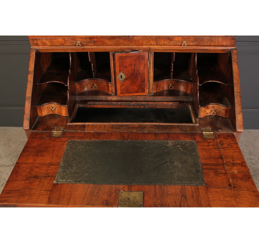 Queen Anne Walnut Bureau Bookcase