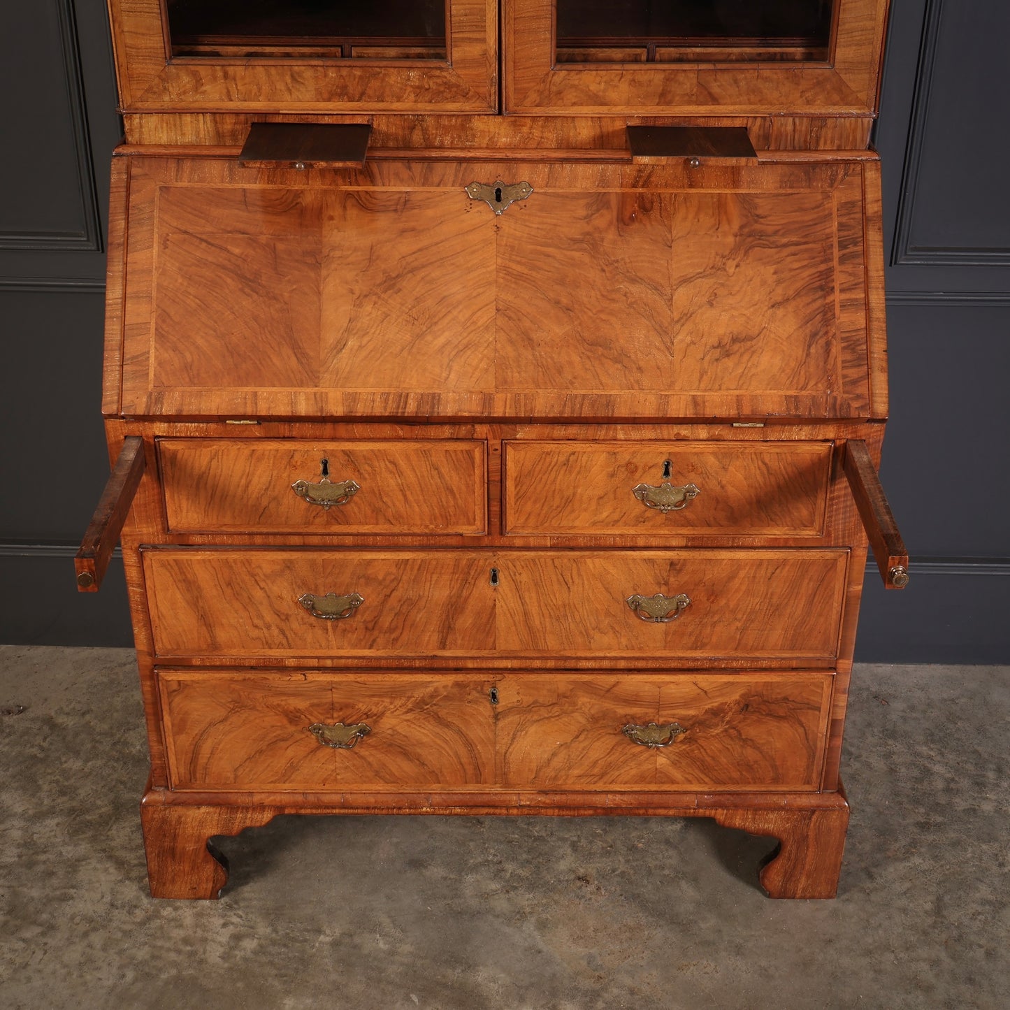 18th Century Queen Anne Walnut Bureau Bookcase