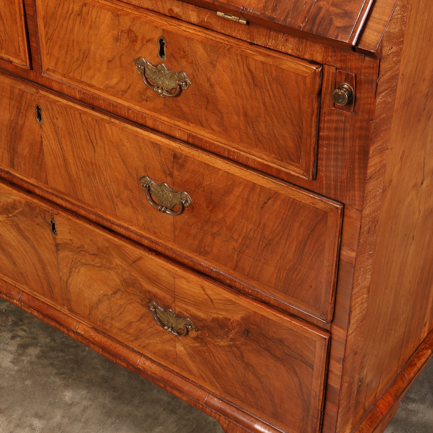 18th Century Queen Anne Walnut Bureau Bookcase