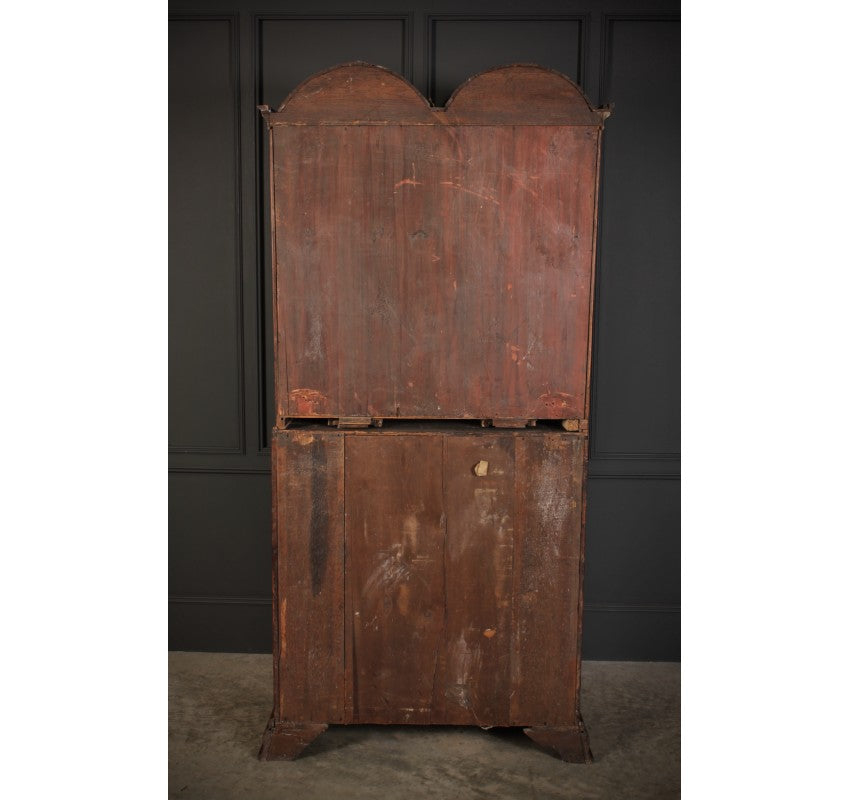 Queen Anne Walnut Bureau Bookcase