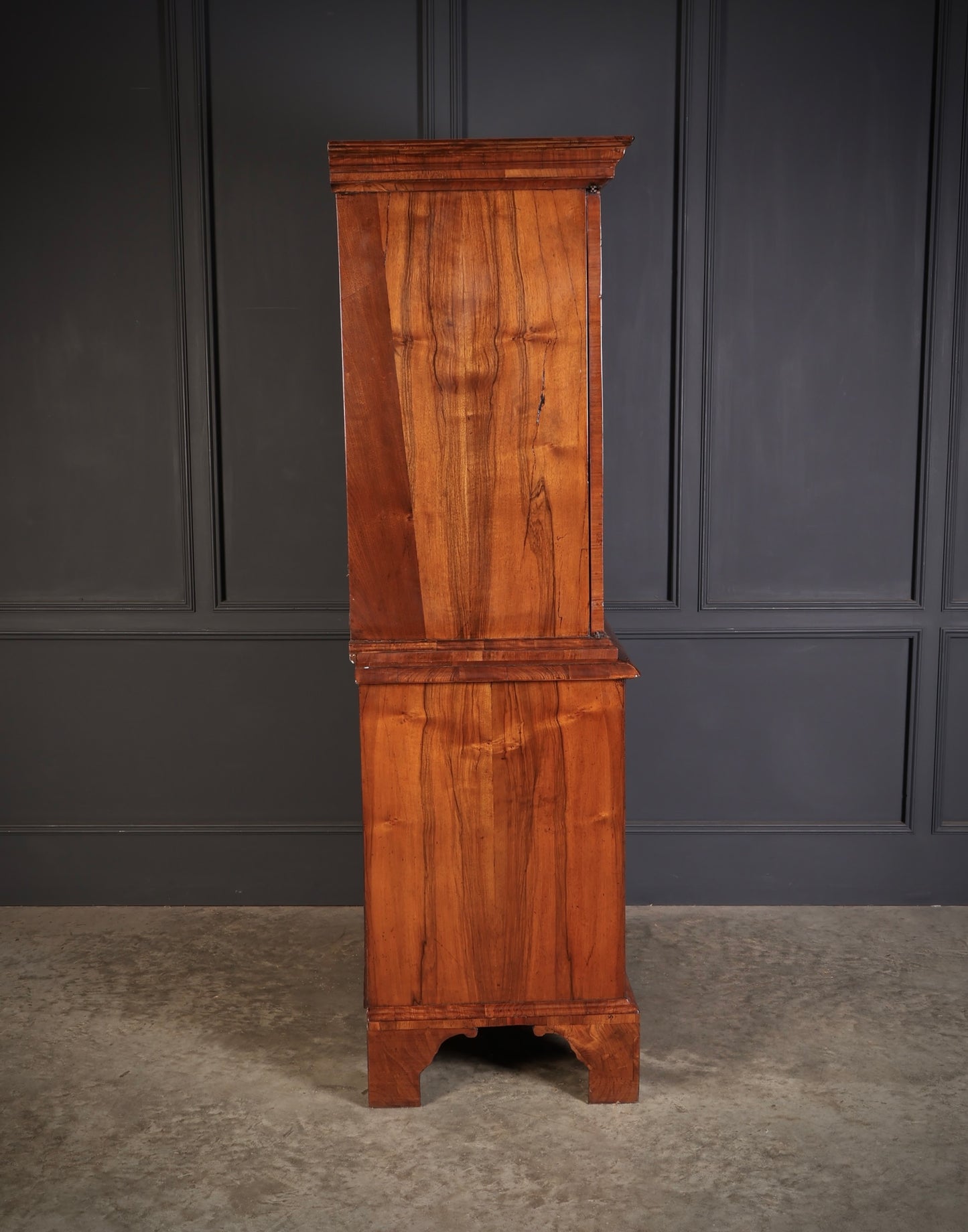 Queen Anne Walnut Cabinet on Chest