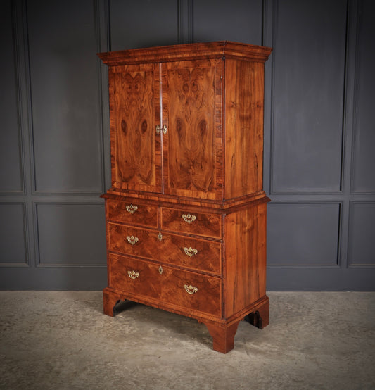 Queen Anne Walnut Cabinet on Chest