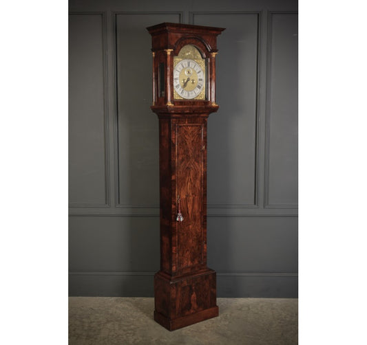 Queen Anne Walnut Longcase Grandfather Clock