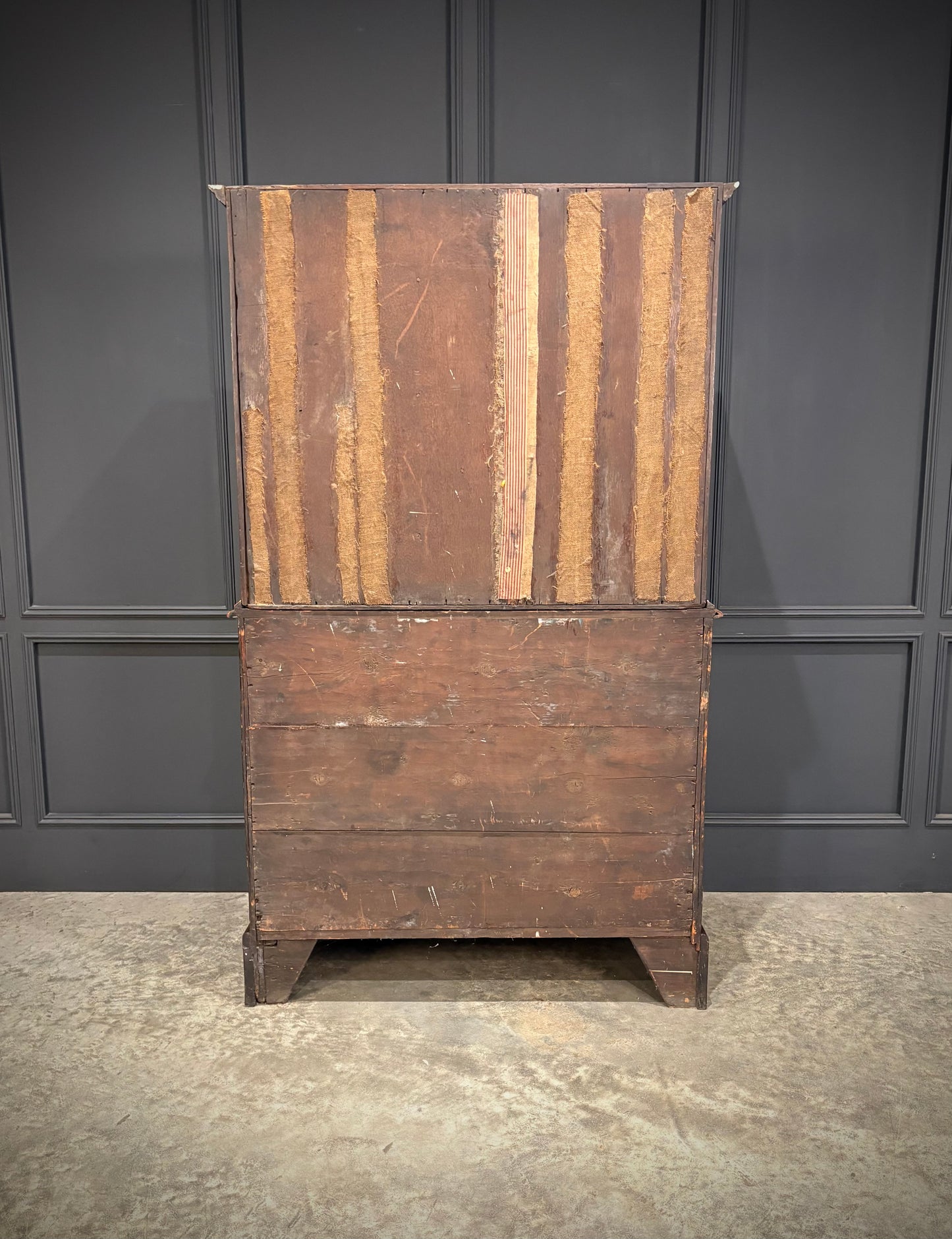 Queen Anne Walnut Secretaire Bookcase