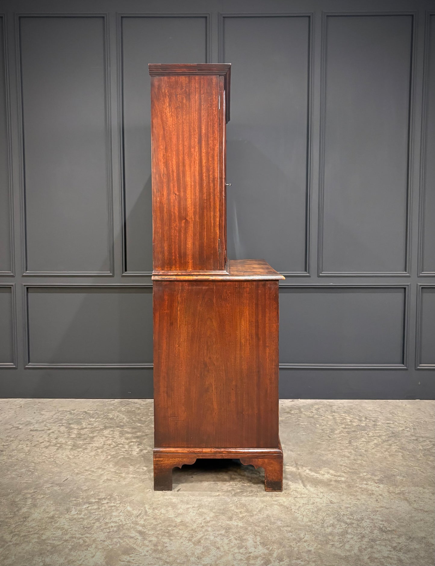 Queen Anne Walnut Secretaire Bookcase
