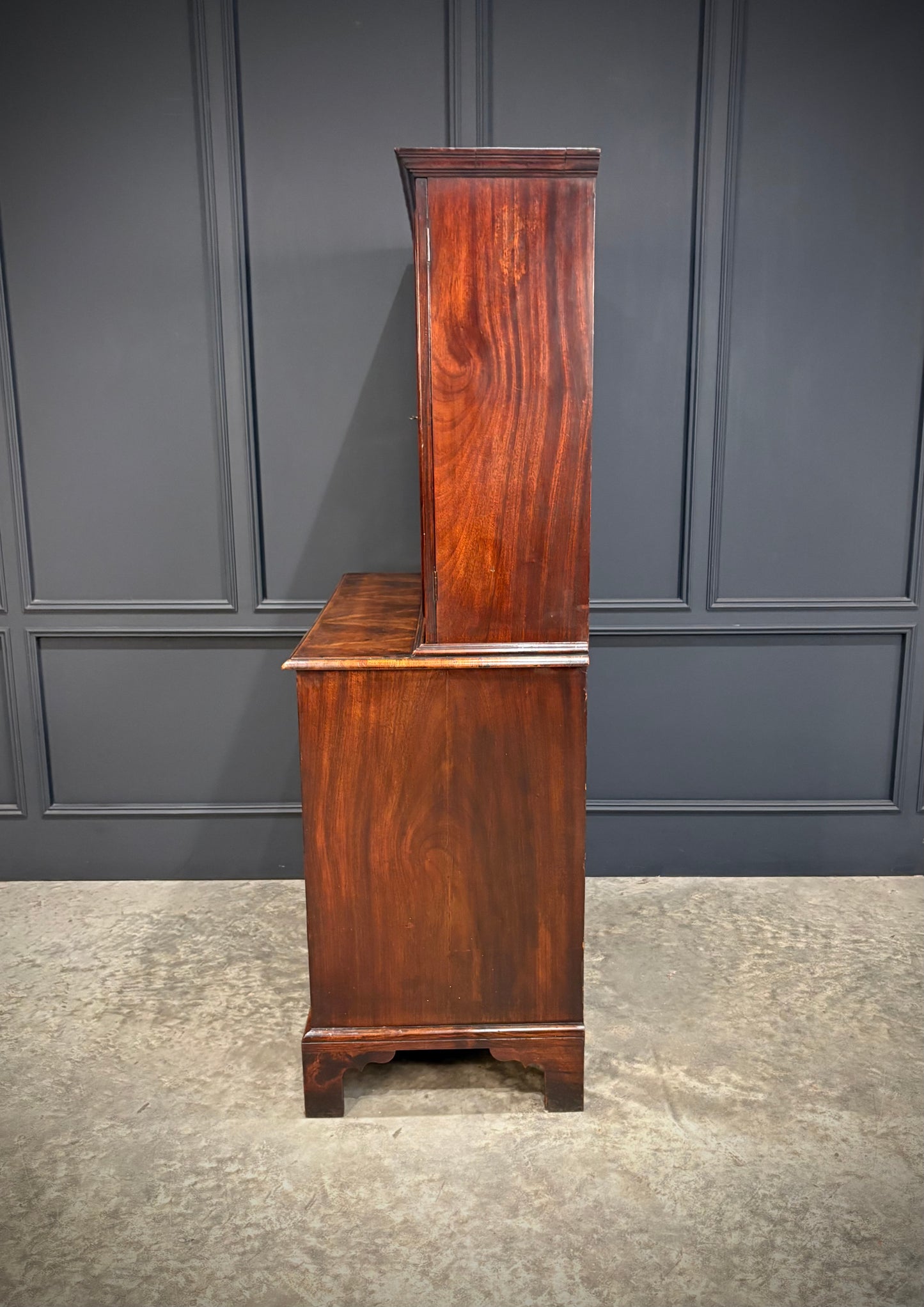 Queen Anne Walnut Secretaire Bookcase