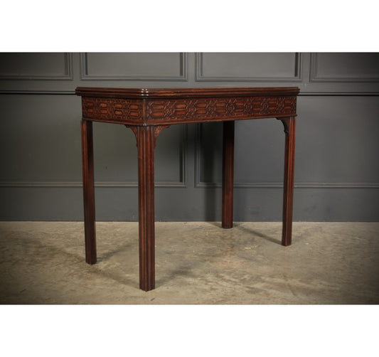 Rare Chinese Chippendale Mahogany Card Table