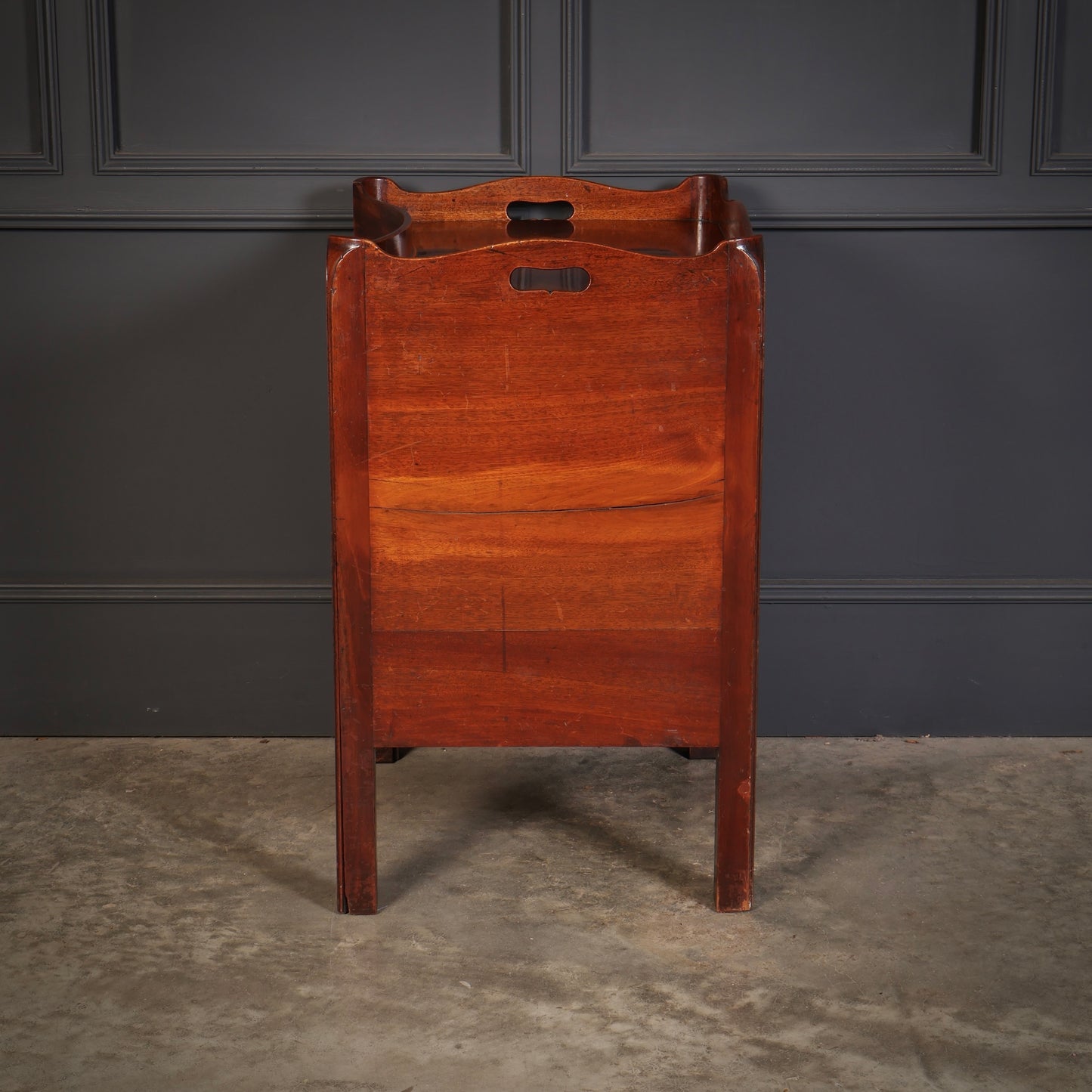 Rare George III Concave Mahogany Nightstand