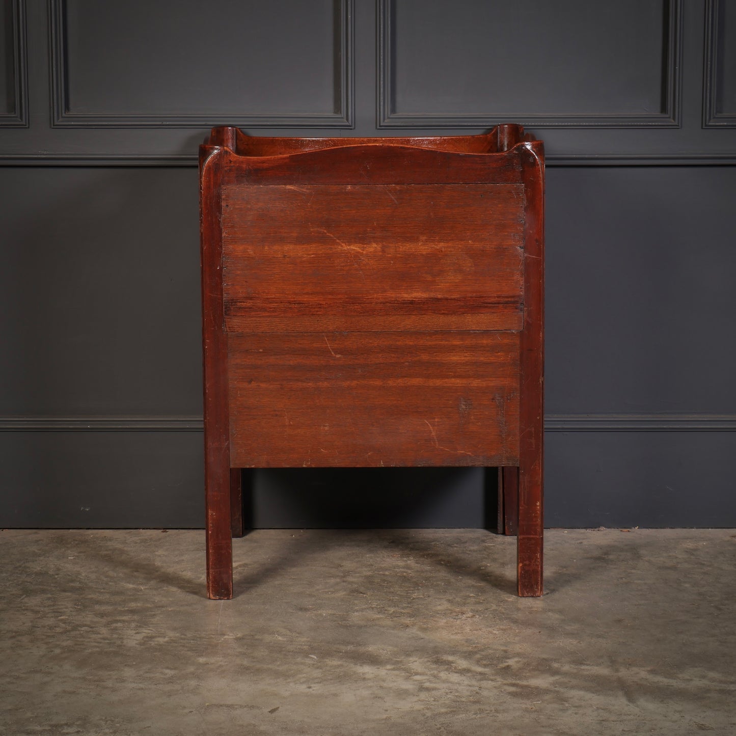 Rare George III Concave Mahogany Nightstand
