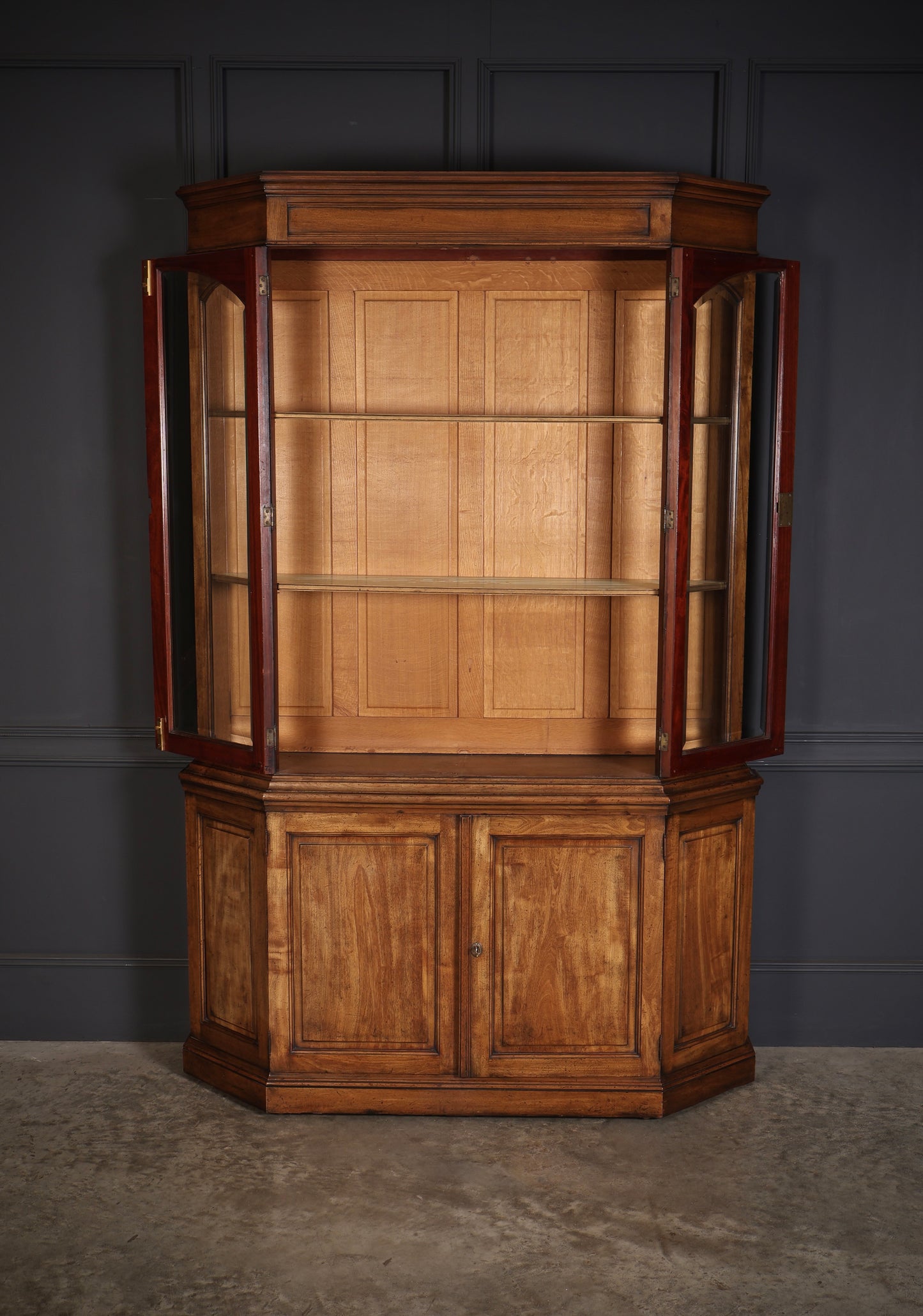 Rare Antique Mahogany Glazed Display Cabinet