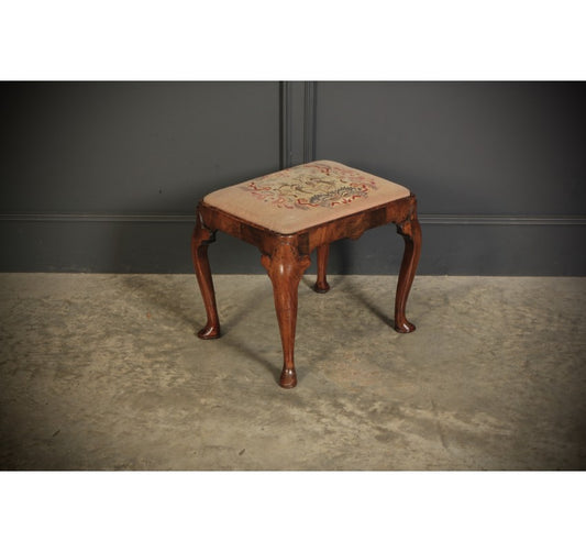 Rare Queen Anne Walnut Stool