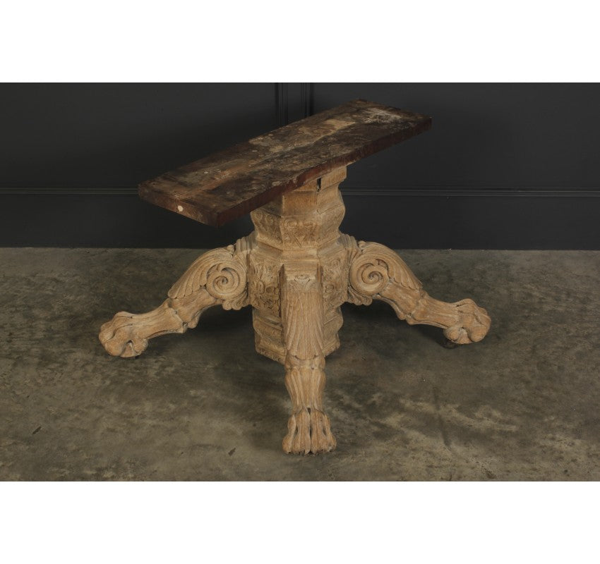 Bleached Carved Oak Centre Table