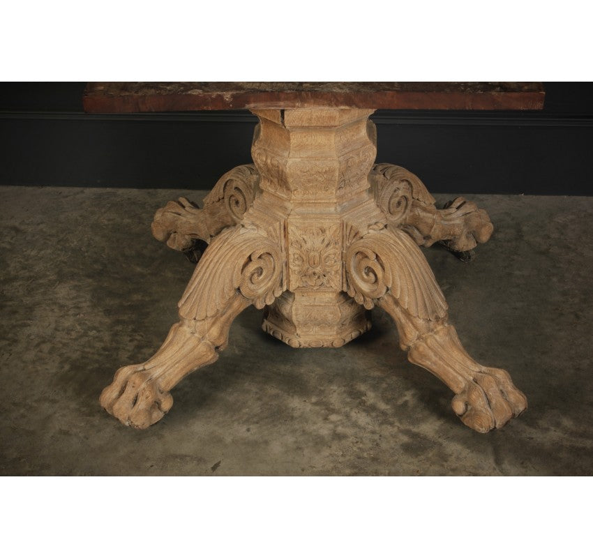 Bleached Carved Oak Centre Table