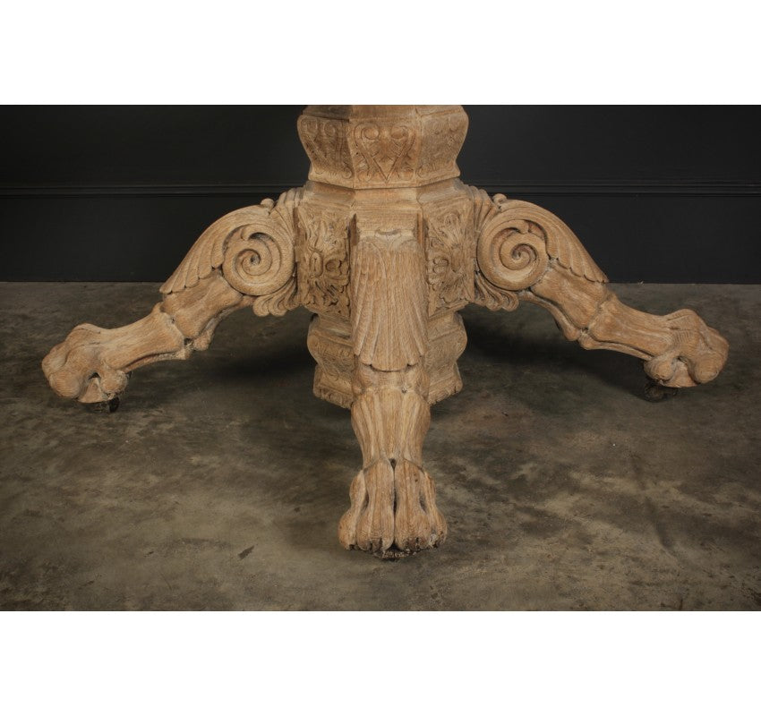 Bleached Carved Oak Centre Table