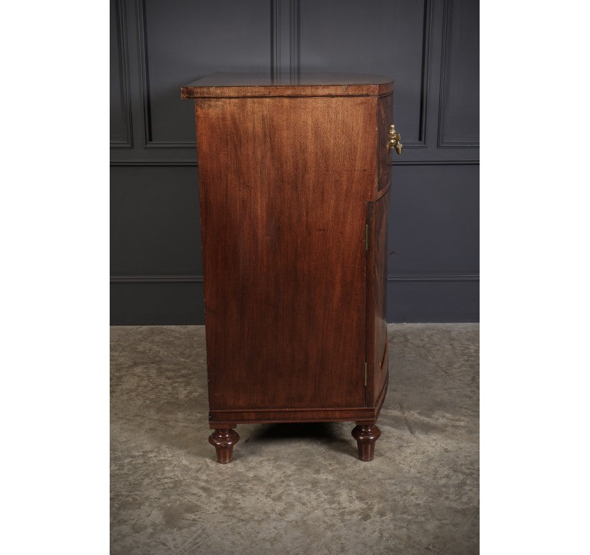 Regency Mahogany Bow Front Dwarf Linen Press Cabinet