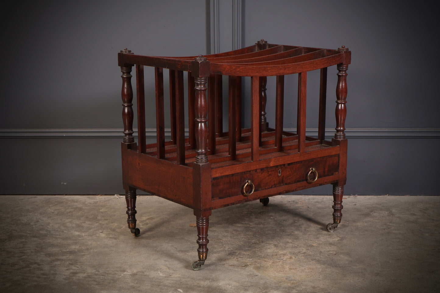 Regency Mahogany Canterbury Magazine Rack