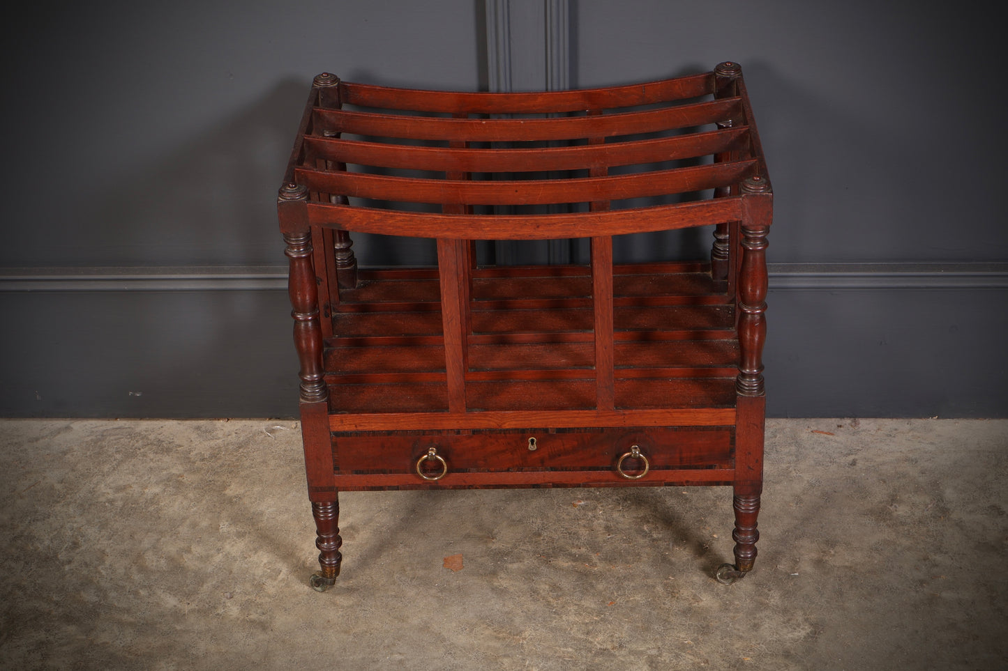 Regency Mahogany Canterbury Magazine Rack