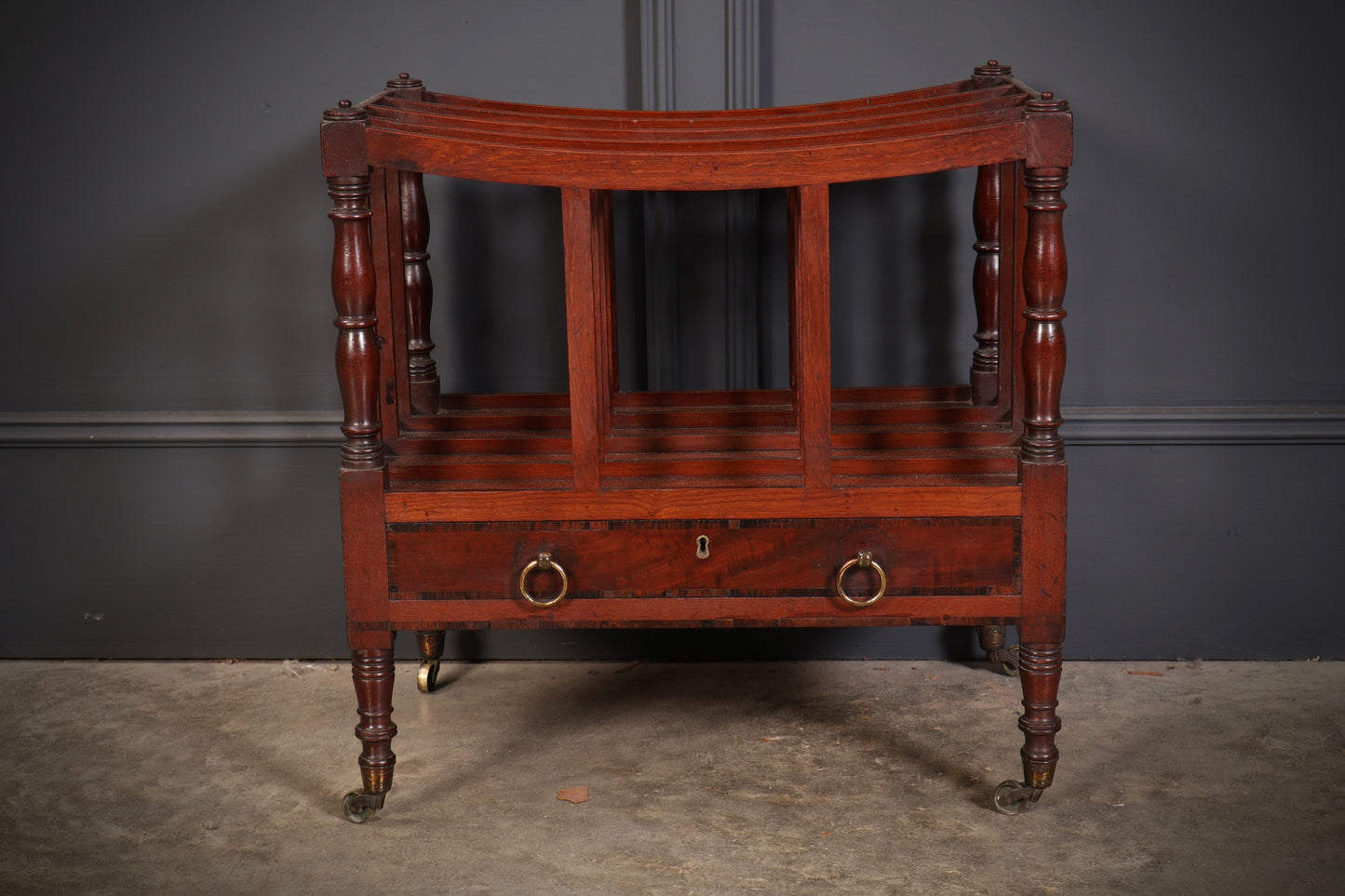 Regency Mahogany Canterbury Magazine Rack